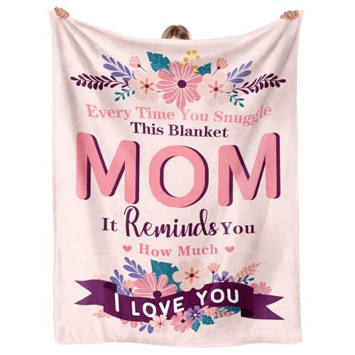 DOCRAGI Mothers Day Birthday Gifts for Mom, The Best Bonus New Mom Ever Birthday Gifts from Daughter, Pink Mothers Day Blanket for Moms - 50x60in | Amazon (US)