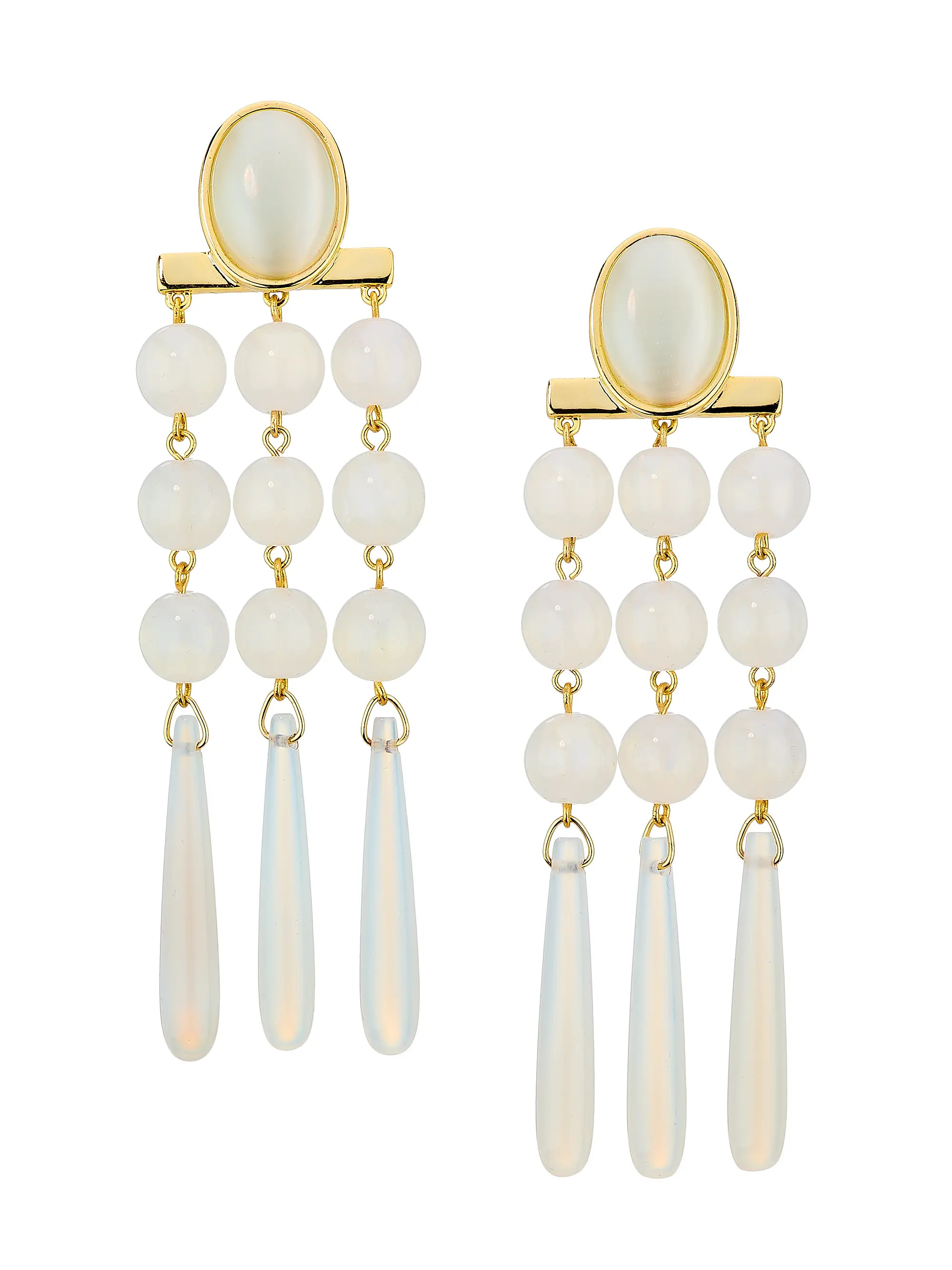 Elisa Goldtone, Resin & Agate Chandelier Earrings | Saks Fifth Avenue