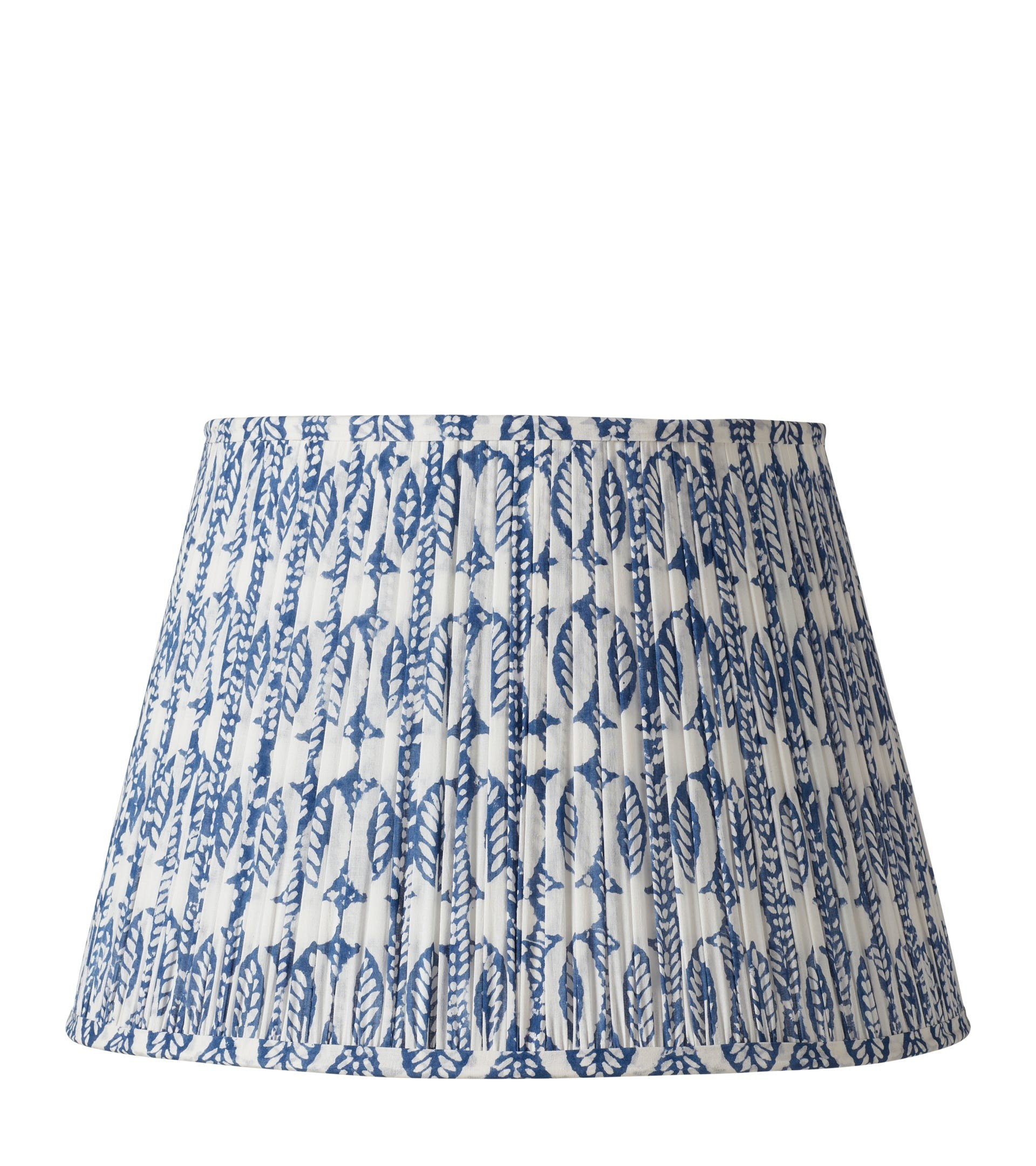 18in Pleated Daun Cotton Lampshade - Indigo | OKA UK