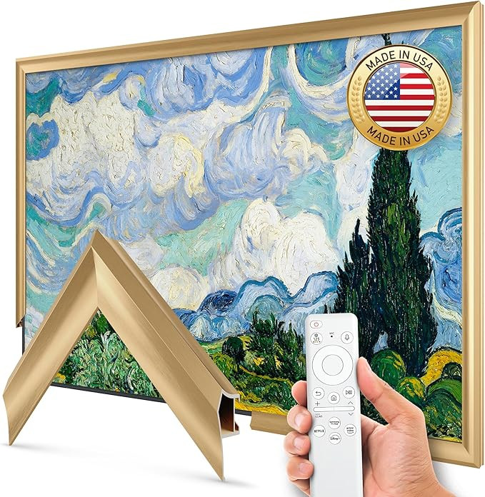 Pale Gold Prismatic 55" Alloy Deco TV Frame - Compatible ONLY with Samsung The Frame TVs (Fits 20... | Amazon (US)