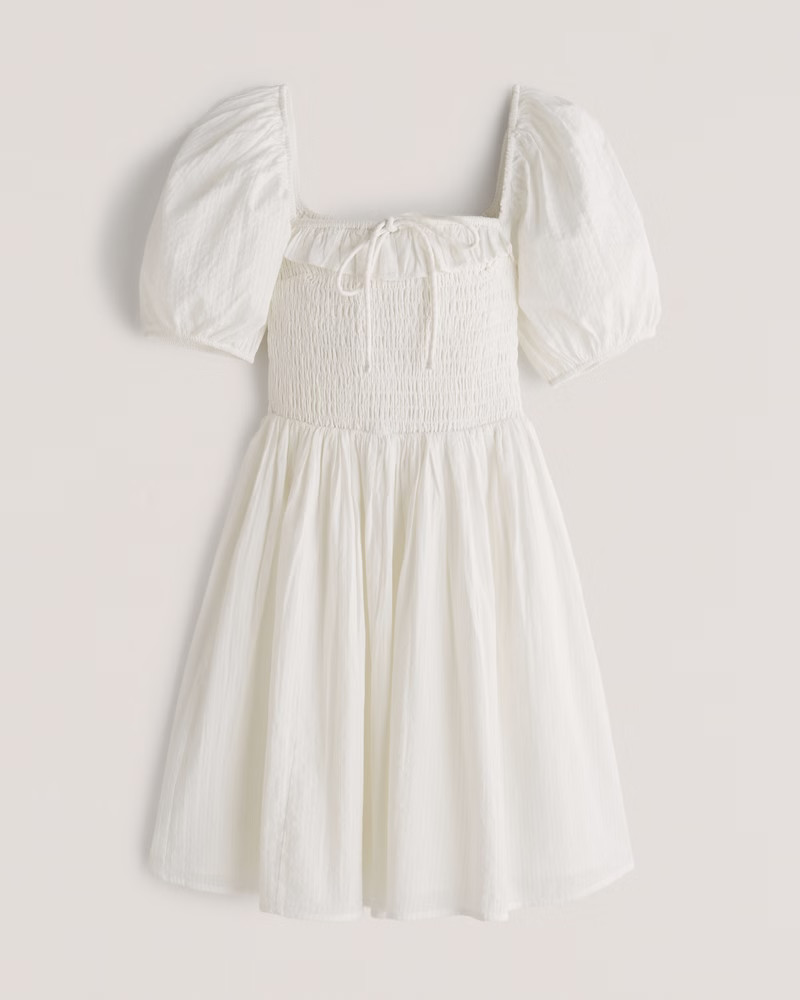 Smocked Bodice Mini Dress | Abercrombie & Fitch (US)