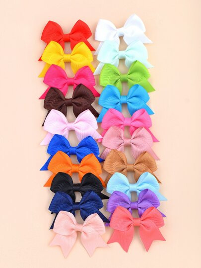20pcs Toddler Girls Bow Knot Hair Clip | SHEIN