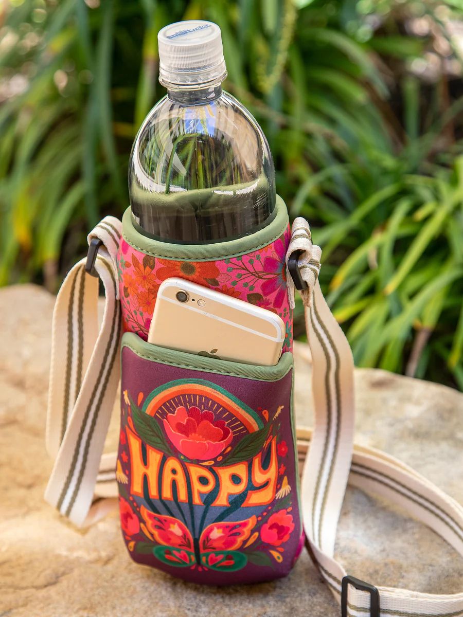 Insulated Water Bottle Carrier - Happy | Natural Life