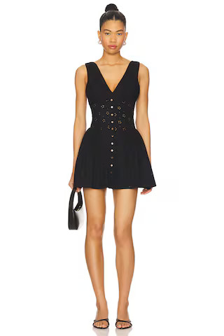 Frankies Bikinis Marley Eyelet Mini Dress in Eclipse from Revolve.com | Revolve Clothing (Global)