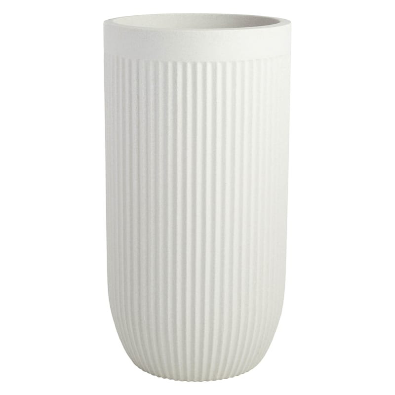 Tall Fluted Off-White Planter, 33" | At Home