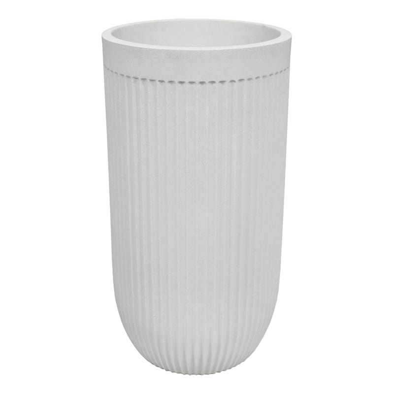 Tall Fluted Off-White Planter, 33" | At Home