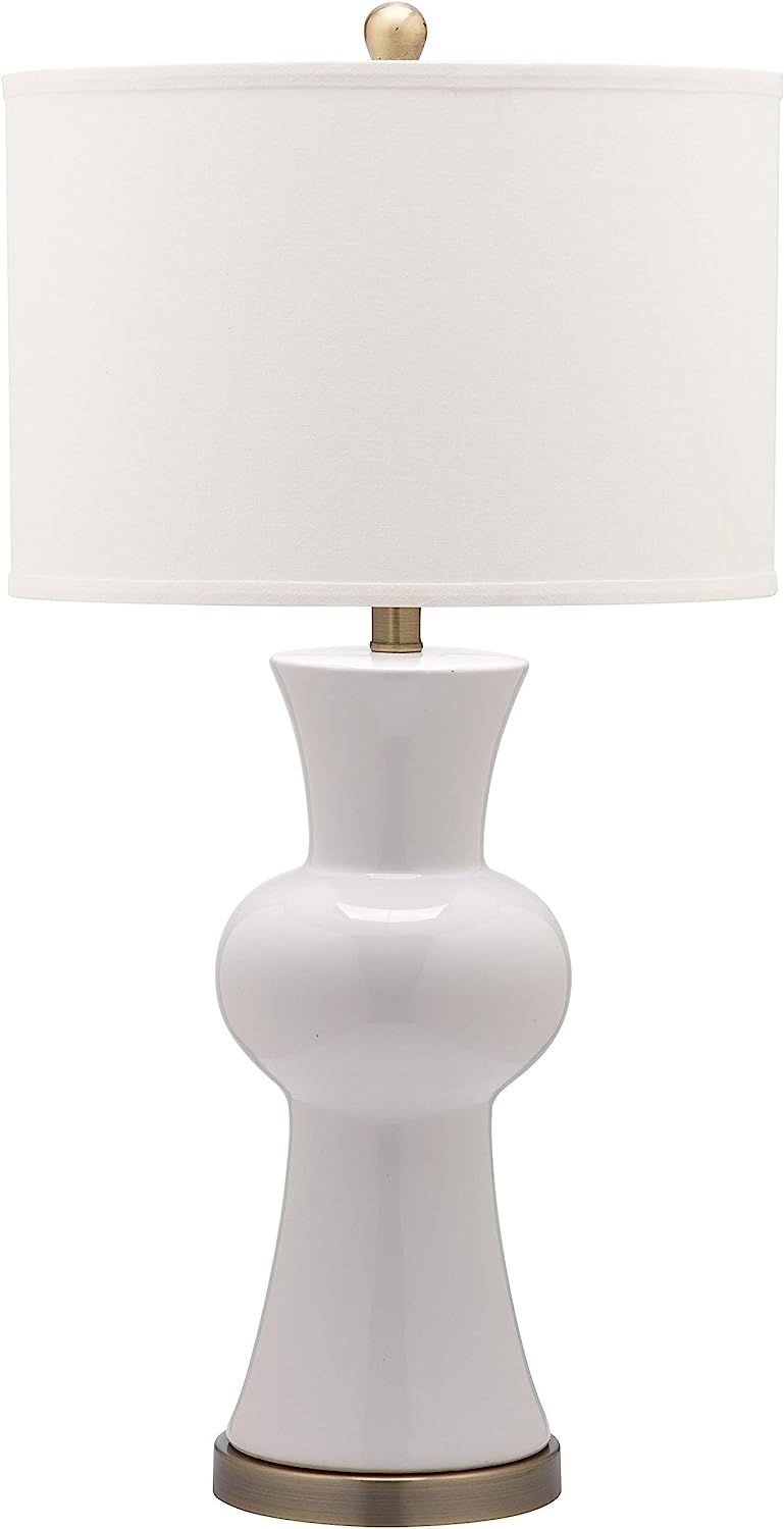 Safavieh Lighting Collection Lola Column White Ceramic 30-inch Bedroom Living Room Home Office De... | Amazon (US)