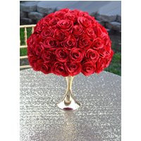 RED Rose Arrangement. Half Flower Ball Pomander. Wedding Centerpiece. Floating Pomander. Real Touch Silk Rose Arrangement. Pick Your Color. | Etsy (US)