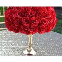 RED Rose Arrangement. Half Flower Ball Pomander. Wedding Centerpiece. Floating Pomander. Real Touch Silk Rose Arrangement. Pick Your Color. | Etsy (US)