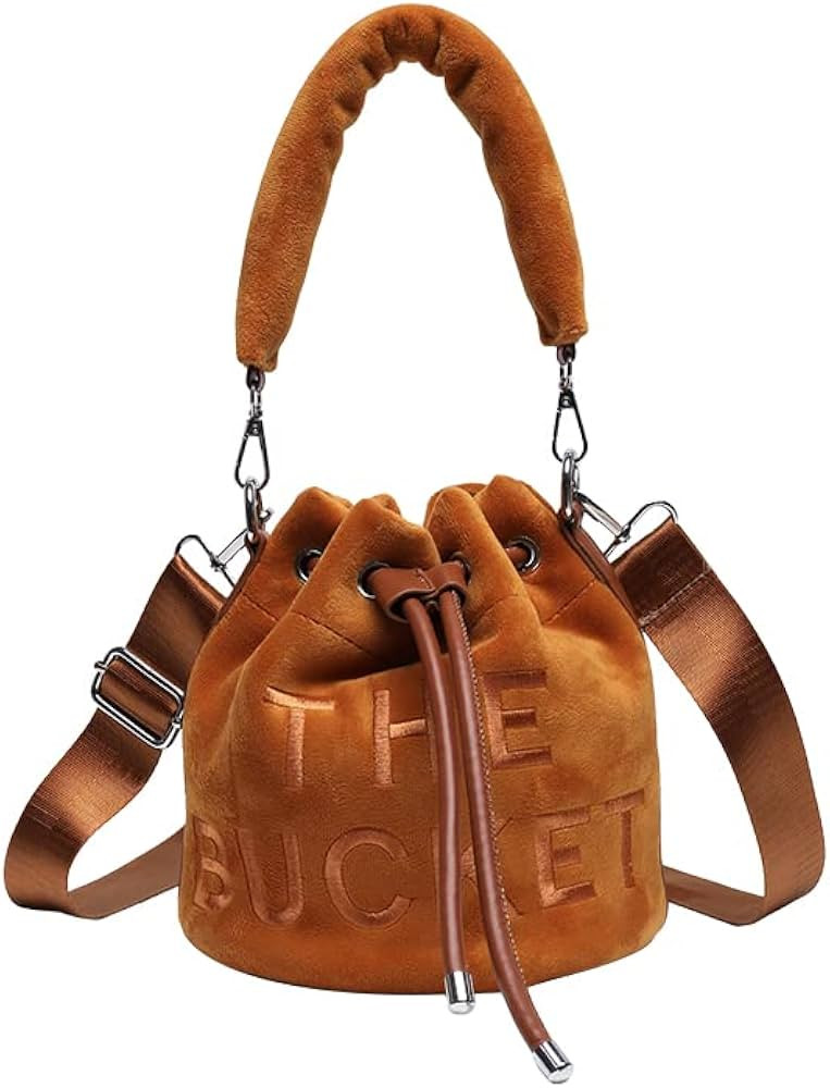 JQAliMOVV Bucket Bags for Women, Mini Bucket Bag Purses Soft Plush Crossbody Bucket Bags Drawstri... | Amazon (US)
