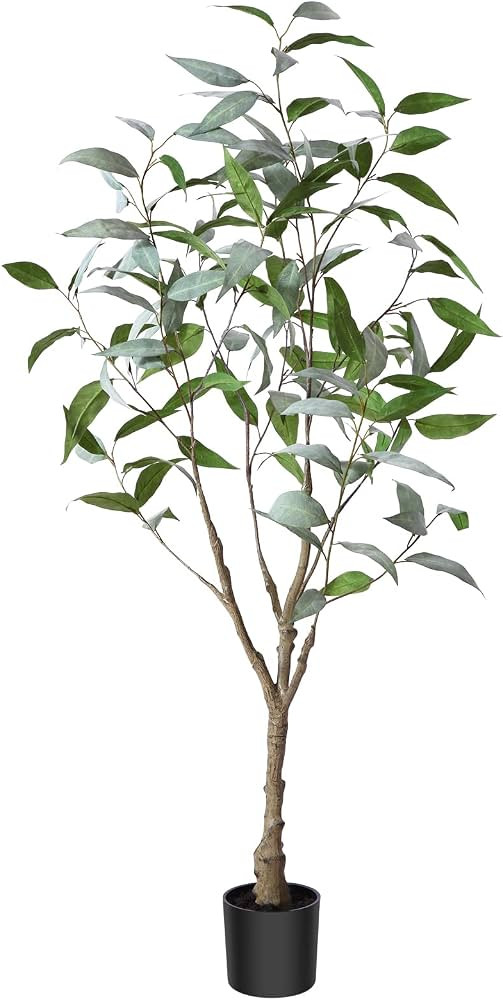 OAKRED Artificial Eucalyptus Tree 4FT Tall Fake Eucalyptus Plants Large Faux Trees Artificial Sil... | Amazon (US)
