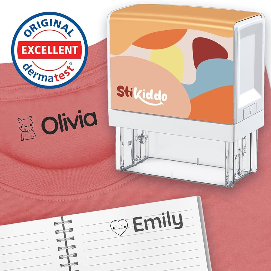 StiKiddo\u00ae Personalized Name Stamp for Clothing Kids Waterproof, Custom Name Stamp for Clothe... | Amazon (US)