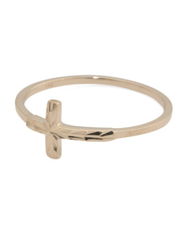 14kt Gold Cross Ring | TJ Maxx