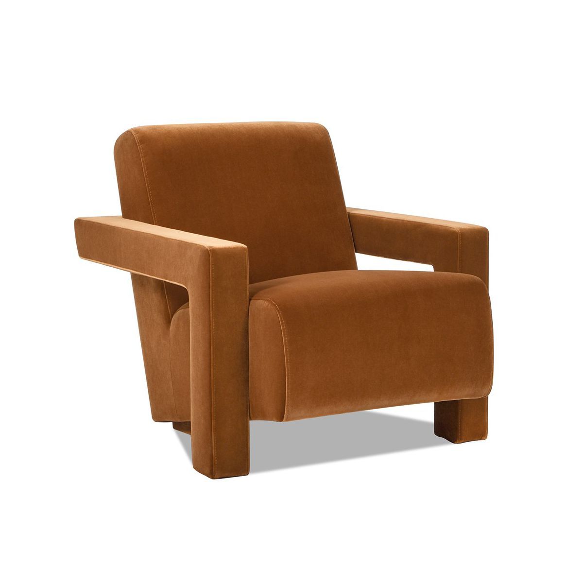 Ethan 28.5" Fully Upholstered Accent Arm Chair, Burnt Orange Performance Velvet | Target
