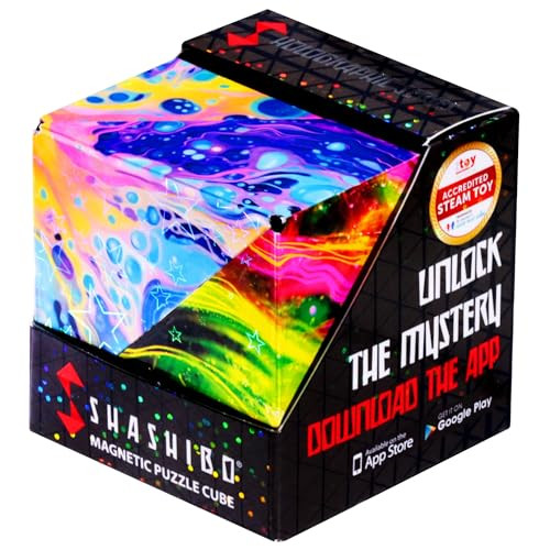 SHASHIBO Shape Shifting Box - Award-Winning, Patented Fidget Cube w/ 36 Rare Earth Magnets - Transforms Into Over 70 Shapes, Download Fun in Motion Toys Mobile App (Holographic - Cosmos) | Amazon (US)