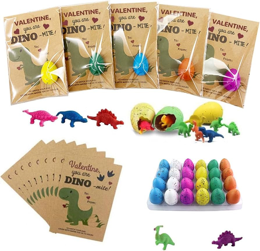 Dinosaur Valentines Day Cards for Kids, Hatching Dinosaur Eggs, Valentines Day Gifts for Kids, Ha... | Amazon (US)