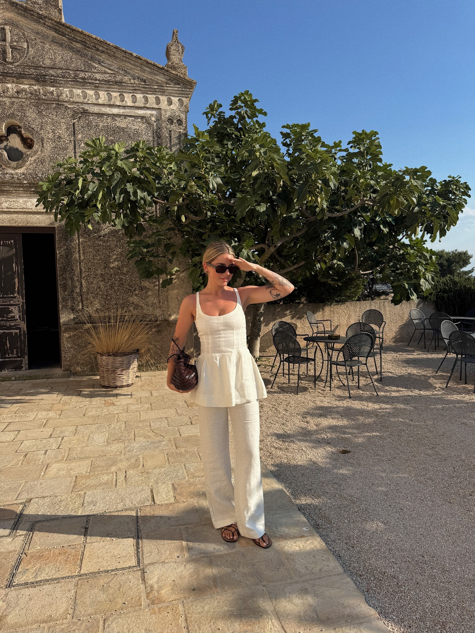 The perfect white linen two piece 