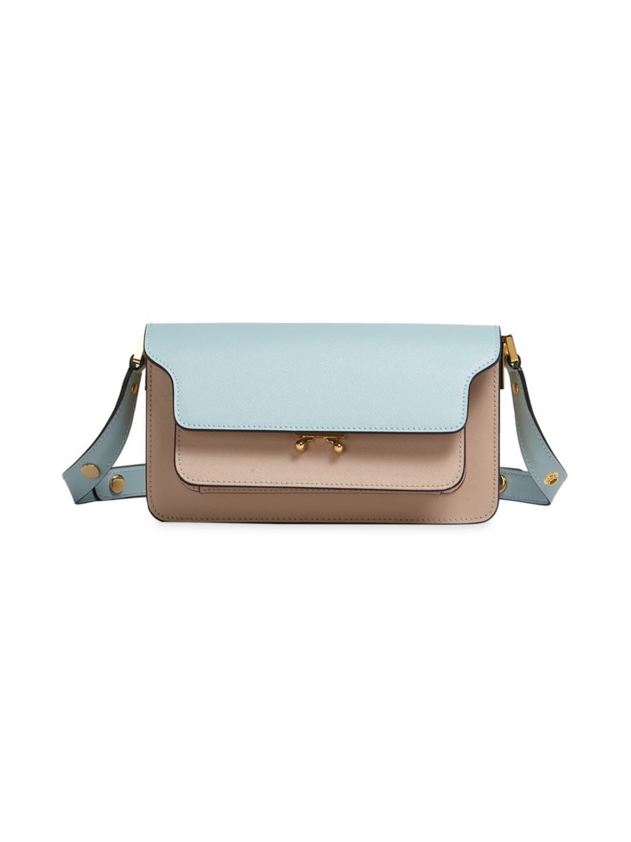 Marni Trunk E/W Colorblock Leather Shoulder Bag | Saks Fifth Avenue