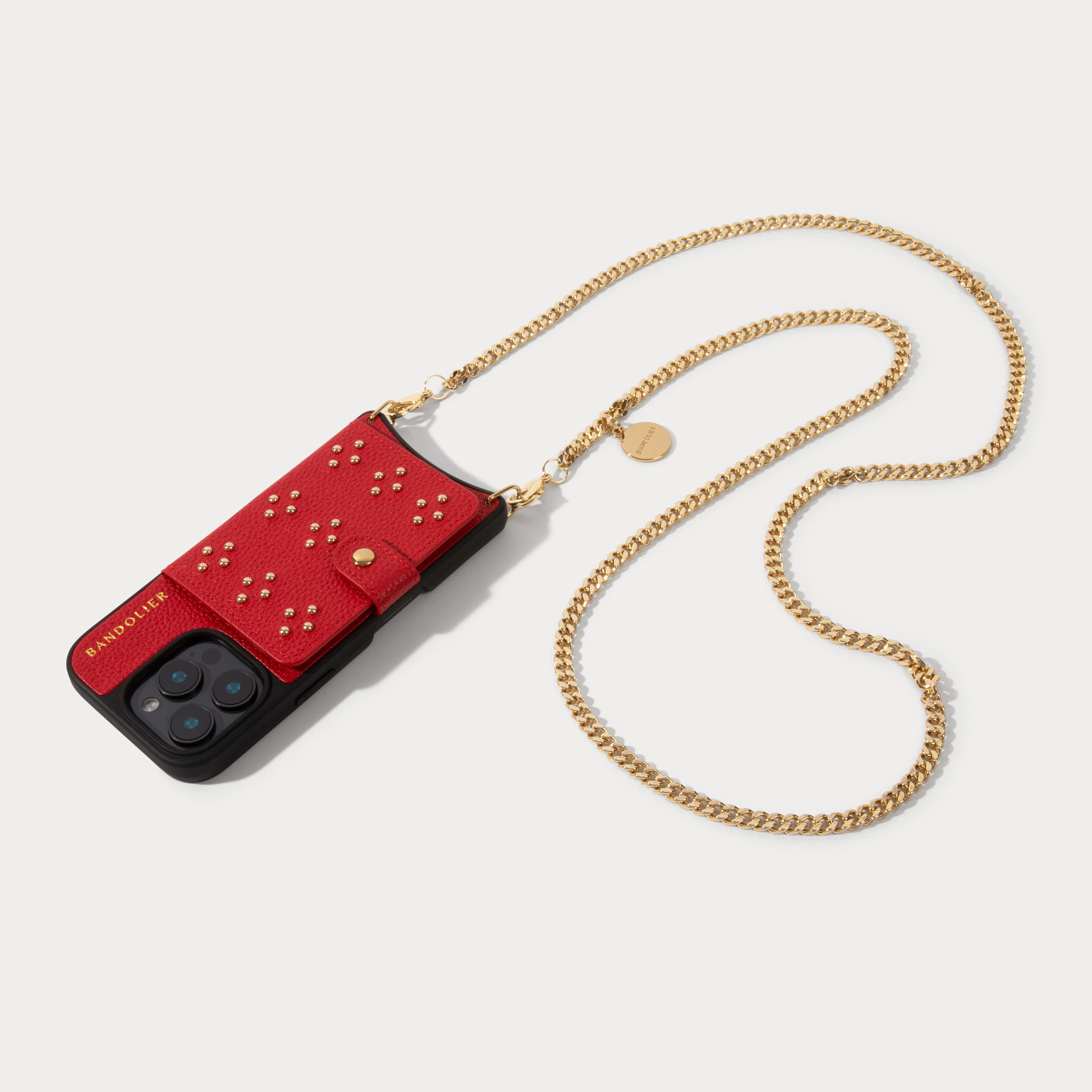 Mona MagSafe Charging Crossbody Bandolier - Red/Gold | Bandolier