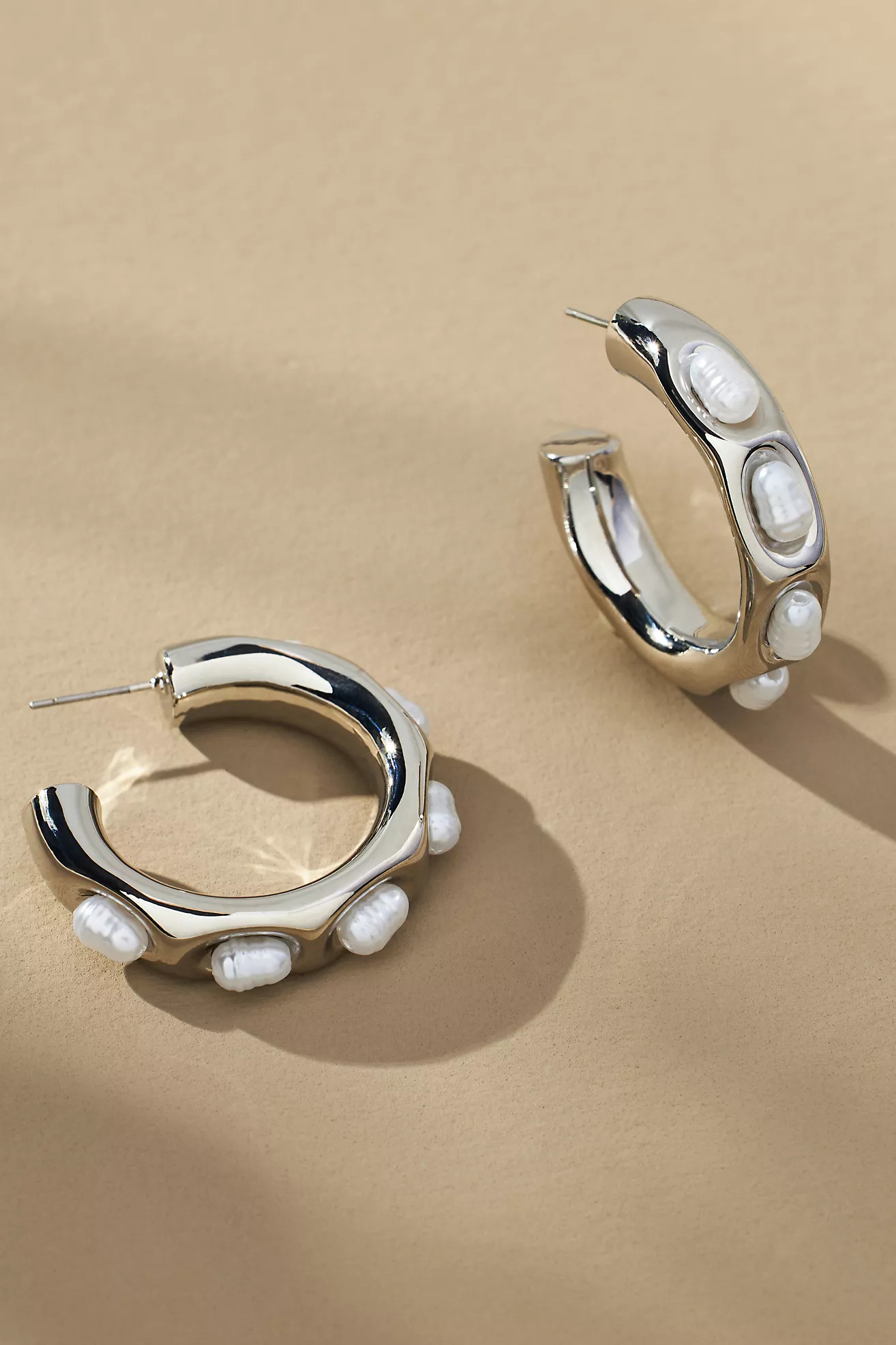 Encased Stone Hoop Earrings | Anthropologie (US)