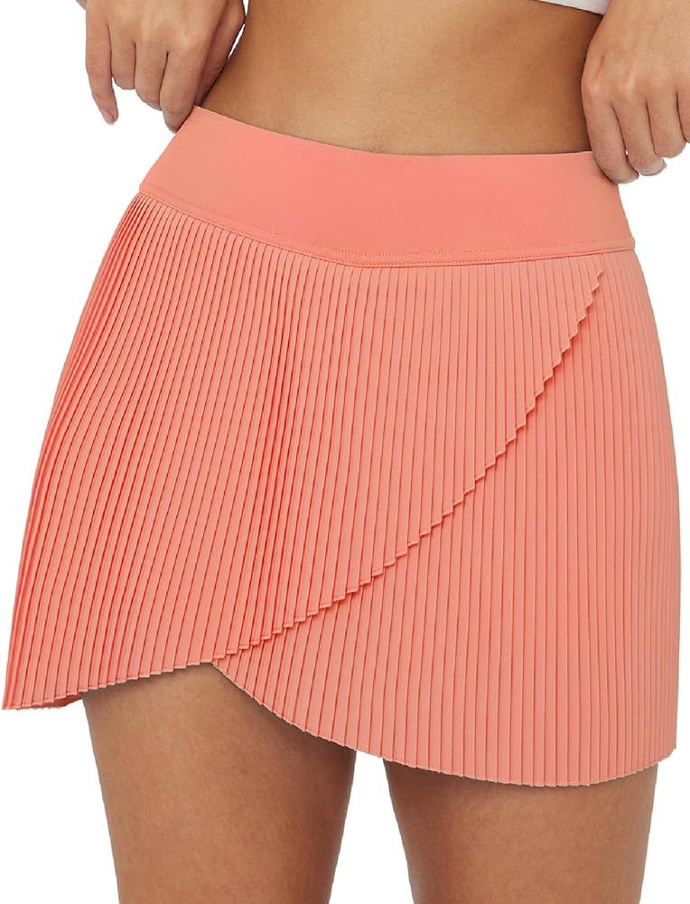 Amazon.com: BALEAF 14" Pleated Tennis Skirts for Women High Waisted Golf Skorts Athletic with Poc... | Amazon (US)