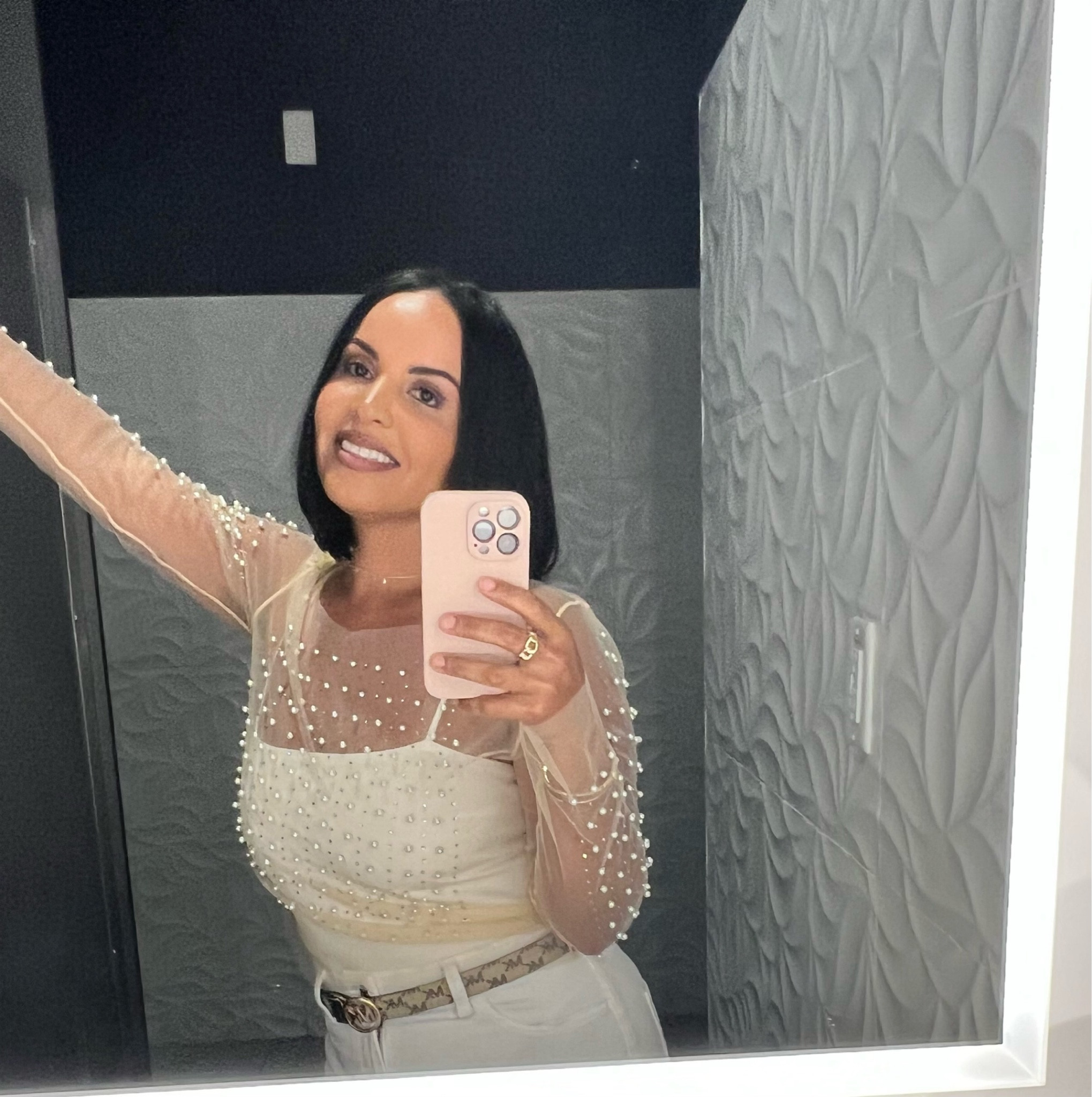This delicate elegance of the pearl top will always complement the crispness of the white pants, creating a sophisticated and stylish look always.

#LTKunder50 #LTKFind #LTKU