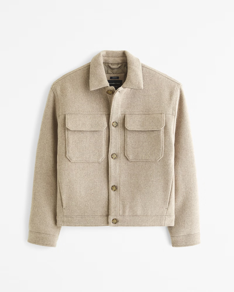 Cropped Dressy Trucker Jacket | Abercrombie & Fitch (US)