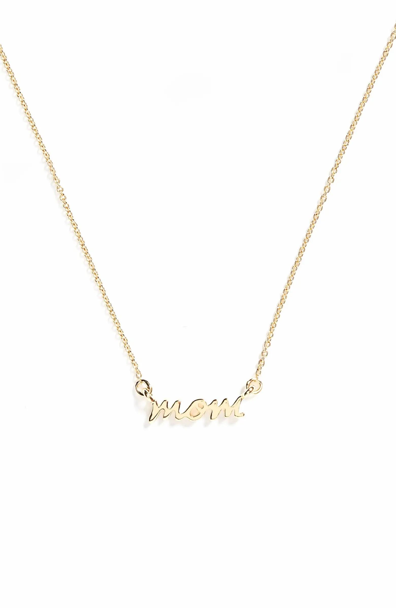 'say yes - mom' pendant necklace | Nordstrom