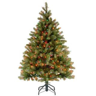 4.5 ft. Downswept Douglas Fir Artificial Christmas Tree with Multicolor Lights | The Home Depot