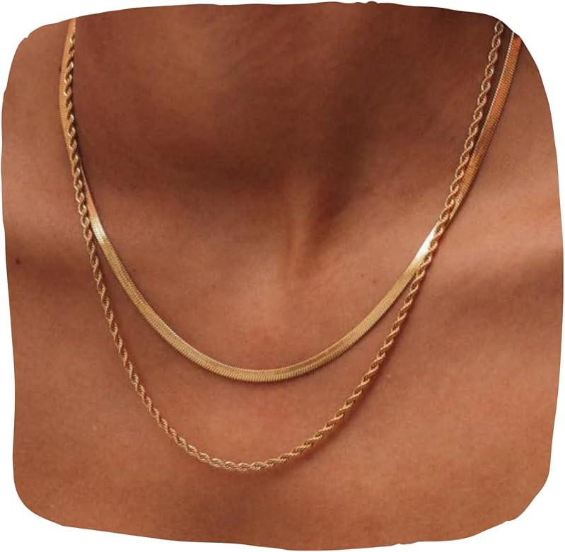 Hey Harper Gold Necklace For Women Trendy Necklace - 14K Golden PVD Coating Waterproof & Sweatpro... | Amazon (US)