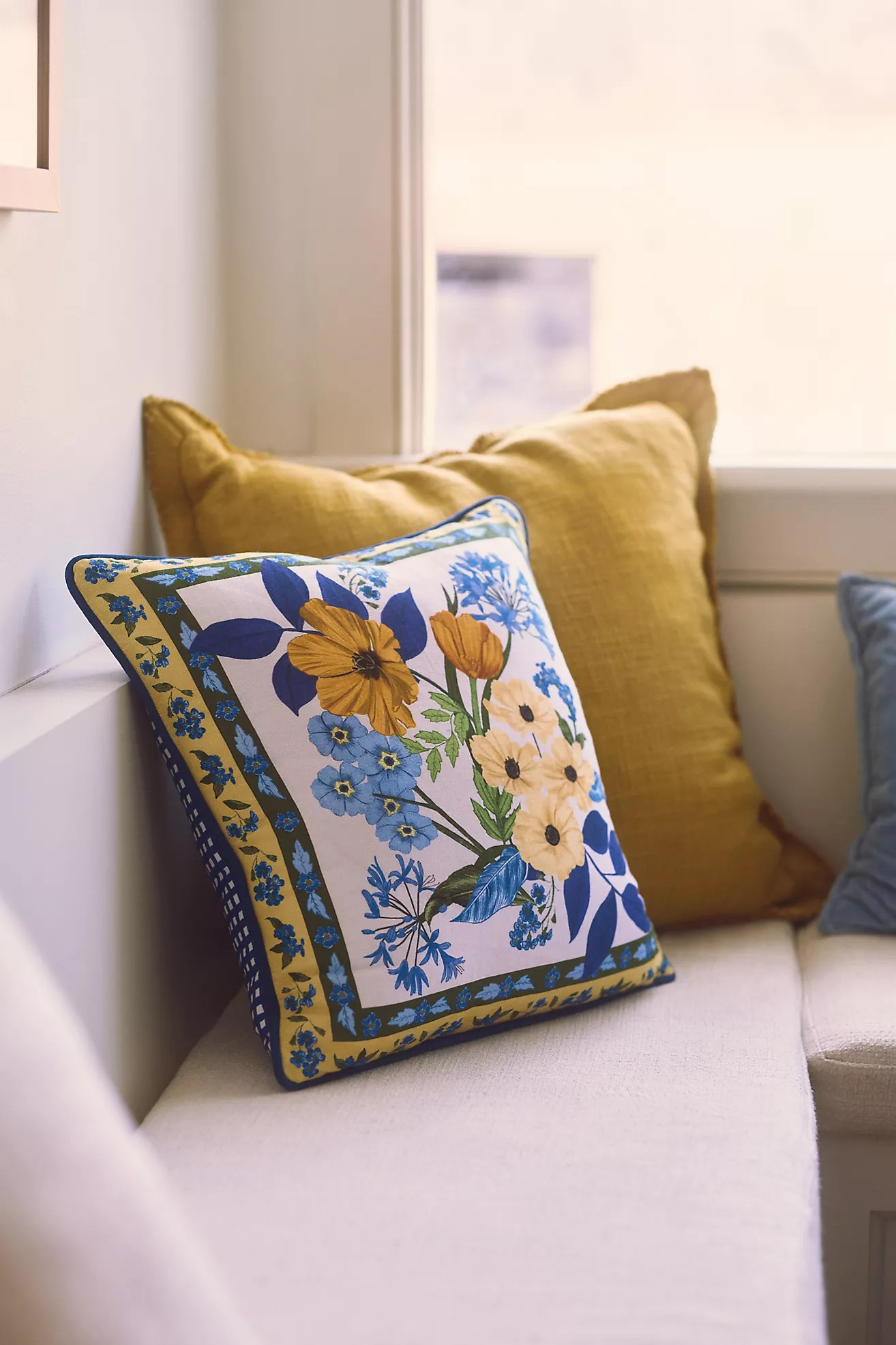 Adelyn Linen Printed Floral Pillow | Anthropologie (US)