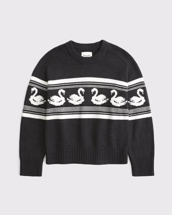 Women's The A&F Madeline Swan Crew Sweater | Women's Clearance | Abercrombie.com | Abercrombie & Fitch (US)