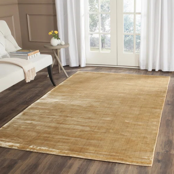 Borst Hand-Knotted Gold Rug | Wayfair North America