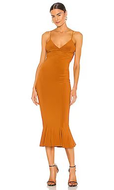 Norma Kamali x REVOLVE Slip Fishtail Dress in Bronze from Revolve.com | Revolve Clothing (Global)
