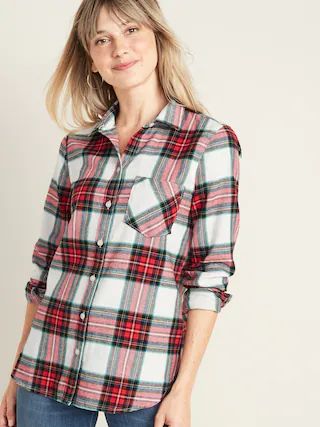 Patterned Flannel Classic Shirt for Women | Old Navy (US)