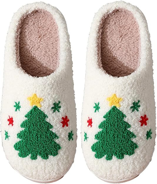 Halloween Christmas Slippers Holiday Slipper House Shoes Home Slipper for Women Fuzzy Outdoor Ind... | Amazon (US)