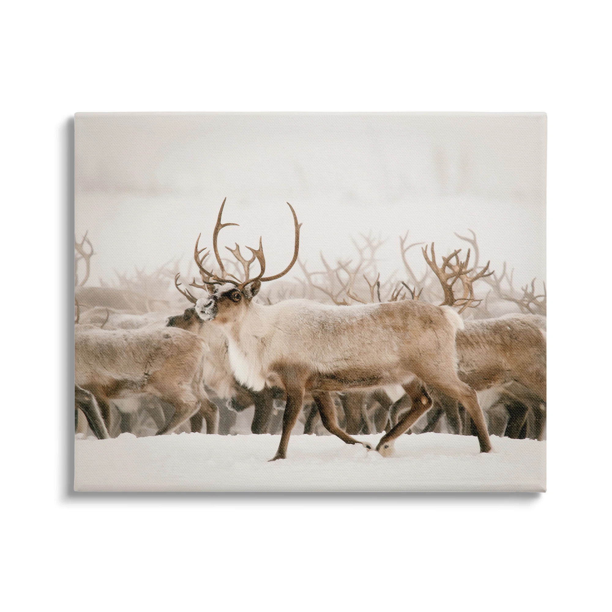 " Elk Herd Snowy Winter Scene " by Krista Broadway | Wayfair North America
