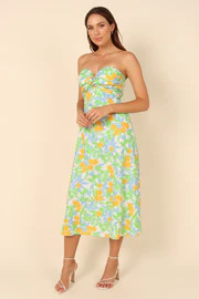 Vanessa Strapless Midi Dress - Floral | Petal & Pup (US)
