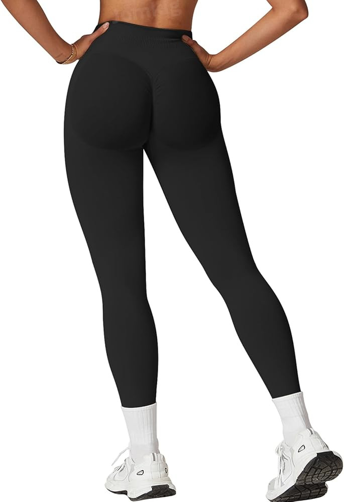 Womens Workout Leggings Seamless Tummy Control Yoga Pants Scrunch Butt Lifting Compression Gym At... | Amazon (US)
