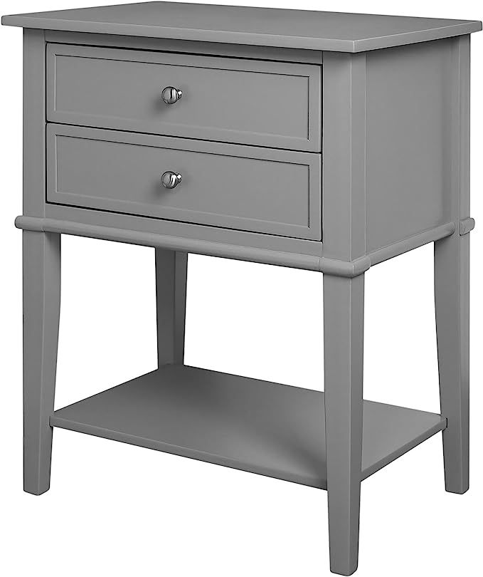 Ameriwood Home Franklin Accent Table with 2 Drawers, Gray | Amazon (US)