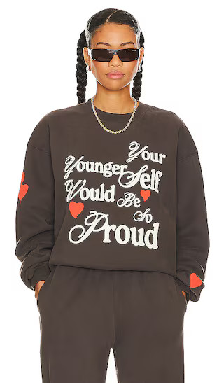 Proud Of You Crewneck in Charcoal | Revolve Clothing (Global)
