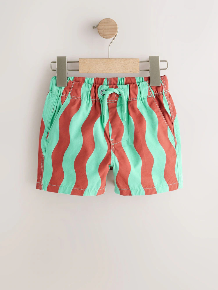 Red/Green Wavy Stripe Pull On Shorts (3mths-7yrs) | Next US
