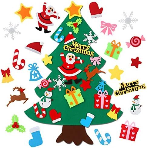 Felt Christmas Tree DIY Christmas Decorations 2.6ft Xmas Gifts Ideas Kids Party Supplies Home Doo... | Amazon (US)