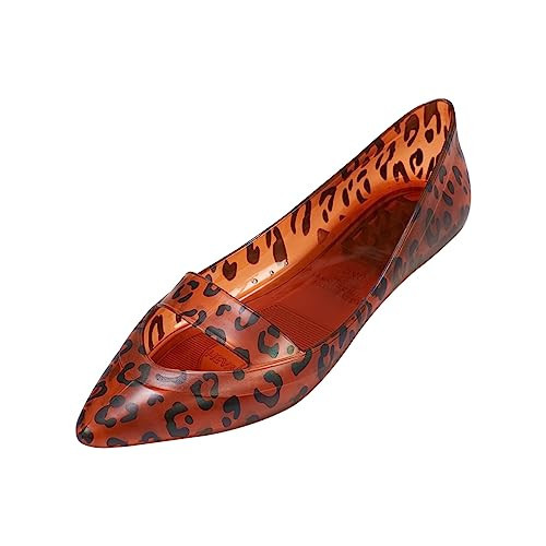 Heavenly Jelly Women Jelly Flats Shoes/Sleek Leo Brown/Dress Sandals/Pointed Toe Slip On/Size 8 | Amazon (US)