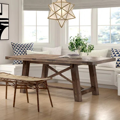 Ivan Acacia Solid Wood Dining Table Color: Salvaged Gray | Wayfair North America