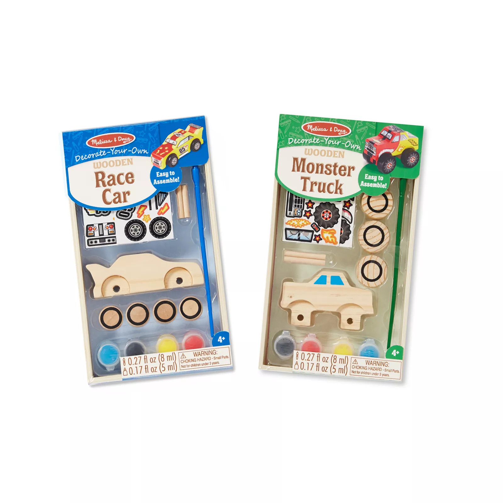 Melissa & Doug Decorate-Your-Own Race Car & Monster Truck Bundle, Multicolor | Kohl's