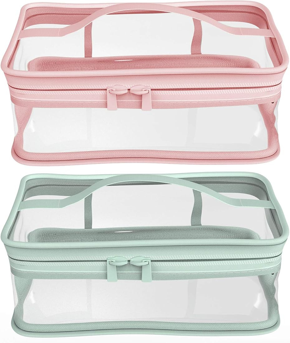 Makeup Bag Zipper Waterproof Portable Travel Storage Pouch 2 Pcs | Amazon (US)