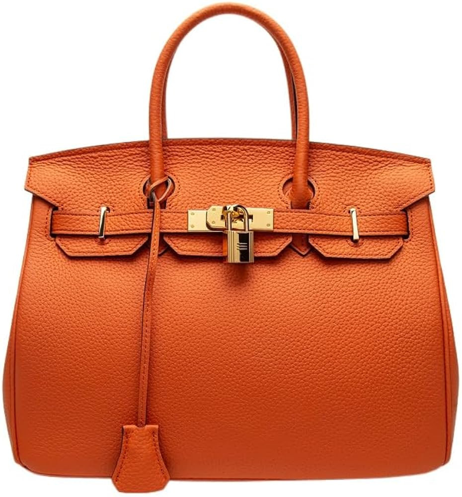 Genuine leather women's bag with cowhide top layer, fashionable lychee pattern, platinum bag, wom... | Amazon (US)