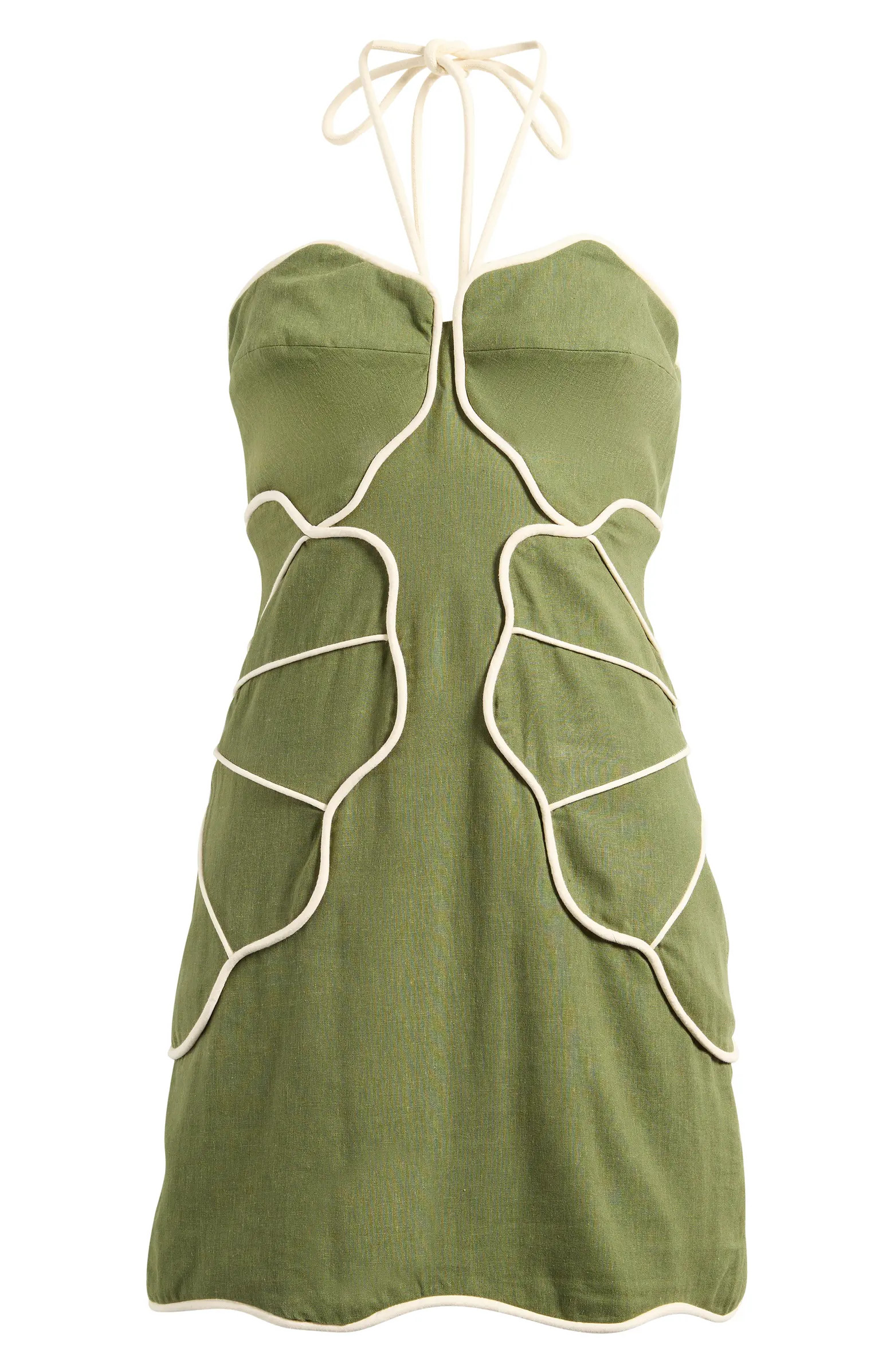 Green Wavy Halter Minidress | Nordstrom