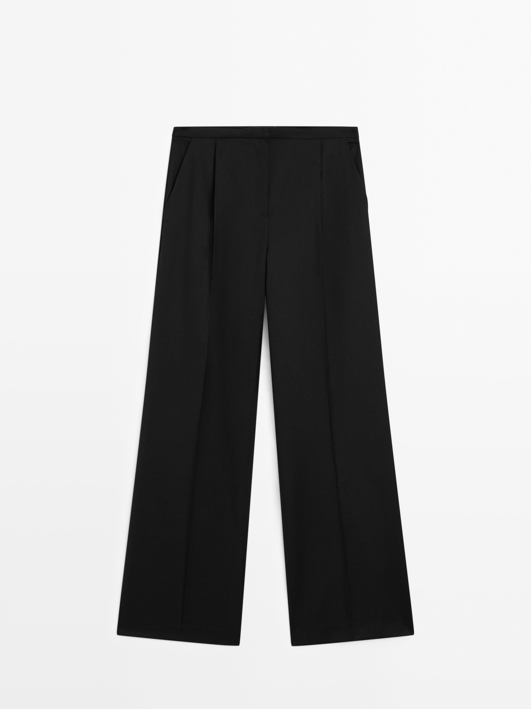 100% wool trousers with thin waistband | Massimo Dutti UK